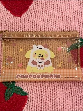 Sanrio Pompompurin Mini Glitter Zipper Bag